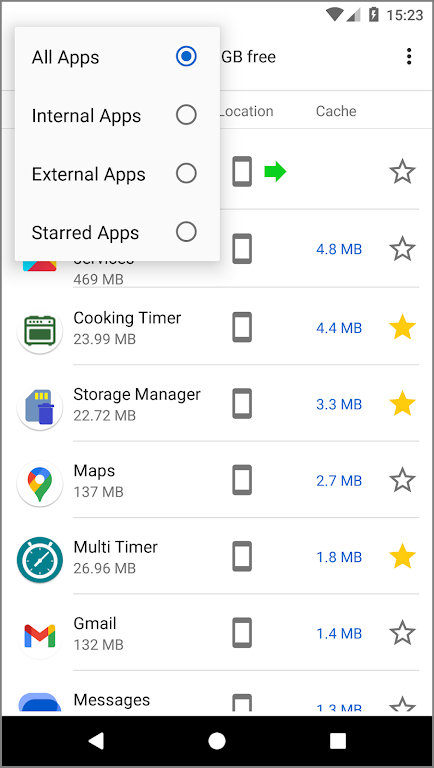 Storage Manager: app space Screenshot 2