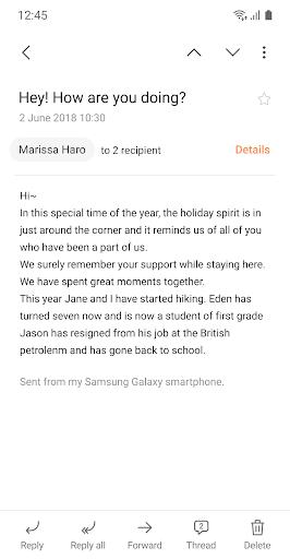 Samsung Email Screenshot 1