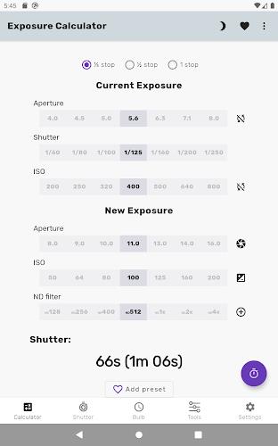 Exposure Calculator Screenshot 9